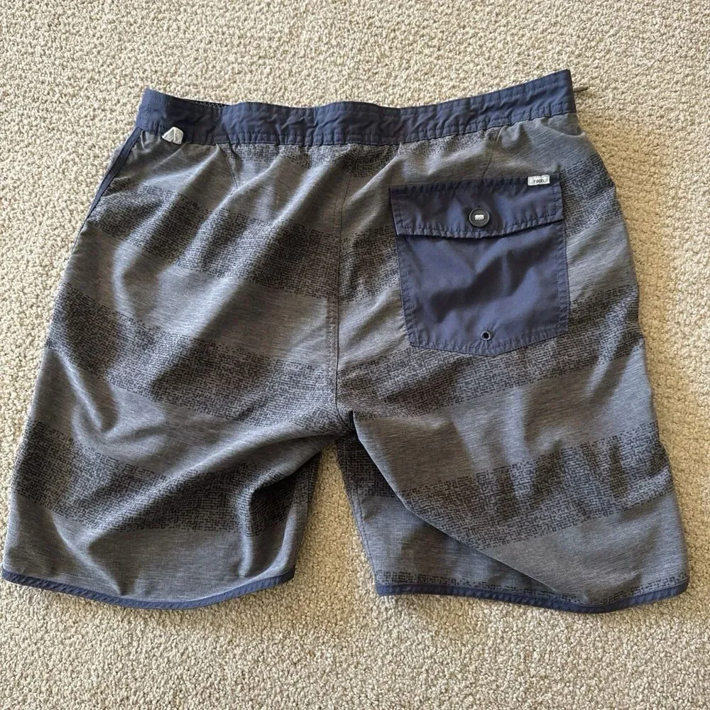 Vuori Men's Gray Polka Dot Board Shorts Size 32 Drawstring Waist Swim